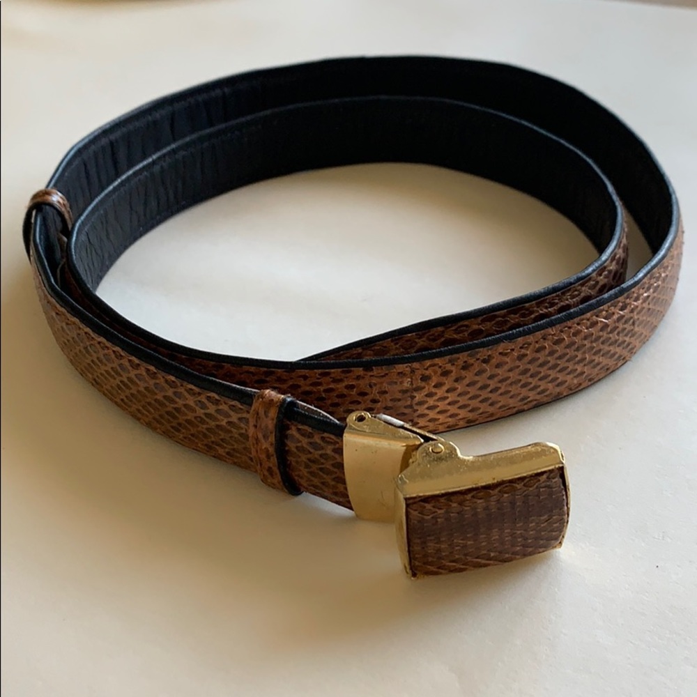 Vintage Brown Leather Belt Size Large